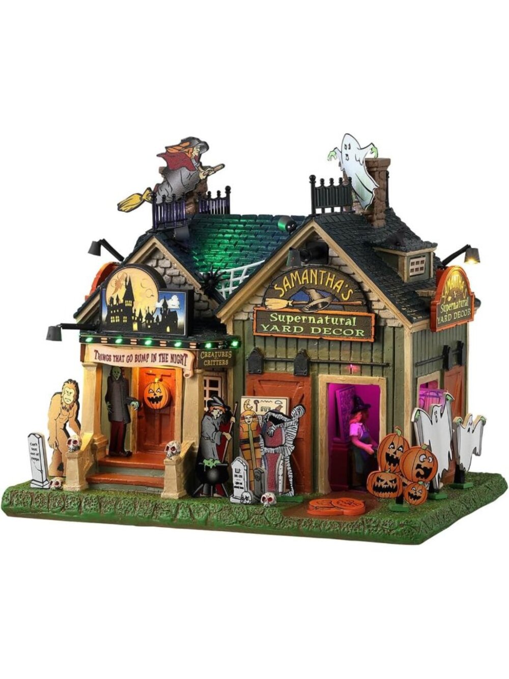 Lighted Supernatural Building Decor, 8.07-in Halloween Home Accent, Lemax Style